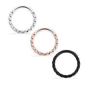 Anneau de nez en acier inoxydable torsadé, spirale sans soudure, bijoux de piercing, usage quotidien BH1006 - Product Image 4