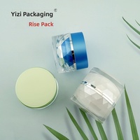 Pot cosmétique cylindrique en acrylique à parois épaisses et multi-facettes de 50g, finition taillée au diamant, modèle RH225A, avec couvercle à levier manuel