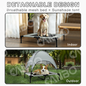 Cama Elevada para Perros CanboPet, Resistente al Agua y Transpirable, con Toldo, para Exteriores - Product Image 6