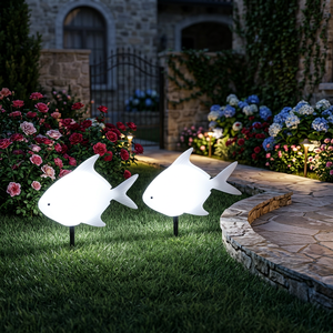 Ornement lumineux LED en forme de poisson pour extérieur, sculpture de simulation de poisson pour pelouse, lampe de décoration paysagère intérieure et extérieure - Product Image 4