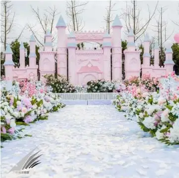 princess castle backdrop foam sculpture party castle backdrop wedding stage background decoration