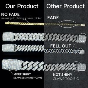 Venta caliente Hombres Moissanite Pulsera 10mm Venta al por mayor Moissanite Cuban Link Chain - Product Image 2