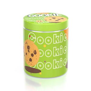 Recipiente Redondo de Aluminio Personalizable de 500 ml para Galletas, con Doble Tapa, Recipiente Grande Verde para Aperitivos, Pan y Dulces - Product Image 3
