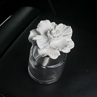 Diffuseur de parfum d'ambiance de luxe 50 ml en verre avec fleur en céramique et porcelaine, pour huiles essentielles