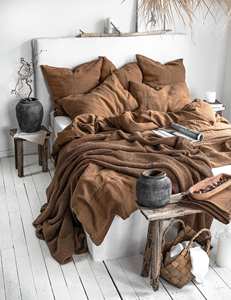 Vente en gros d'ensemble de <span class=keywords><strong>housse</strong></span> de <span class=keywords><strong>couette</strong></span> plate en <span class=keywords><strong>lin</strong></span> de tabac Fabricant | Commandes en gros de literie respirante | King Queen Full Twin Size disponible - Product Image 3