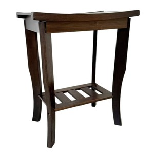 <b>Bamboo</b> Meditation <b>Stool</b> 40x25.5x47cm Ergonomic Curved Design Multi-Purpose Indoor Use - Product Image 2