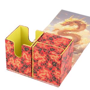 Boîte de rangement pour cartes à motif Red Dragon FX avec couvercle rabattable et double compartiment pour jeux de cartes à collectionner - Product Image 4