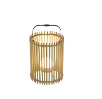 Lampe de nuit LED portable style bohème chic, abat-jour en corde de bambou tressée à la main, télécommande, intensité réglable, alimentation par piles, éclairage blanc chaud