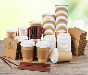 8Oz 12Oz 16Ozถ้วยกระดาษทิ้งที่กำหนดเองถ้วยกาแฟร้อนที่มีแขนและฝาปิด - Product Image 2