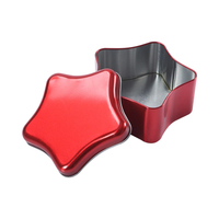 Boîte en fer émaillé en forme d'étoile à cinq branches exquise, boîte à bonbons en fer blanc de forme originale, boîte en fer recyclable pour emballage cadeau
