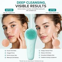 Brosse nettoyante faciale sonique en silicone rechargeable et étanche pour un nettoyage en profondeur des pores