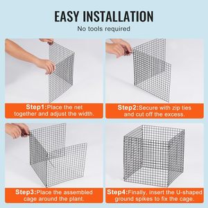 Fournitures de jardin carrées en métal Installation facile Protecteur de plantes Sauvegarde des plantes Animaux Protecteur de jardin en acier - Product Image 5