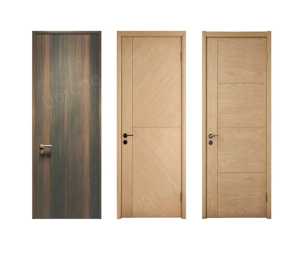 Puertas para el hogar, chapa de madera de Dorene 2023, con marco Interior de estilo moderno, puertas de madera sólida de diseño blanco, puerta Interior de oficina