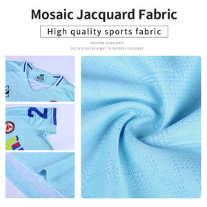 Nouvelle personnalisation d'uniforme de football en tissu jacquard de haute qualité-<span class=keywords><strong>Maillot</strong></span> de football personnalisé à col en V ample pour adolescents - Product Image 3