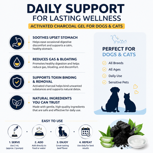 Complément avancé en gel de <span class=keywords><strong>charbon</strong></span> <span class=keywords><strong>actif</strong></span> pour animaux de compagnie, pour chats et chiens, soulagement des ballonnements, soutien digestif naturel - Product Image 5