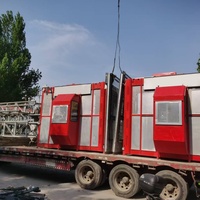 Chariot à câble d'occasion HUGECRANE série SC, double cage, élévateur de chantier, capacité nominale de 2x2000 kg pour la construction de matériaux