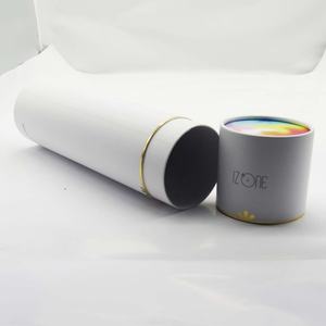 กล่องบรรจุภัณฑ์เครื่องสำอางแบบหลอดกระดาษแข็งสีขาวปั๊มฟอยล์ทอง กล่องบรรจุภัณฑ์เสื้อยืดแบบหลอด - Product Image 3