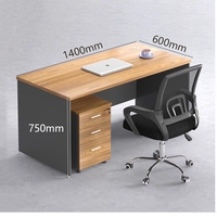 Estación de Trabajo Moderna para Oficina con Cajones y Archivadores, Escritorio para Gerente con Mesa de Madera Moderna