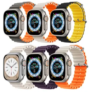 Correia de ivanhoe oceano para apple watch, pulseira de silicone para iwatch 49 45 44 40 41 42 38mm, ultra series 8 7 6 5 4 3 se