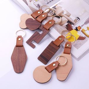 Porte-clés personnalisé avec gravure de nom et logo, artisanat DIY, cadeaux promotionnels d'entreprise, faveurs de mariage, pendentif en bois pour voiture ou sac - Product Image 2