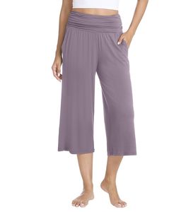 <b>Women's</b> Bamboo Fiber Loose <b>Harem</b> <b>Pants</b> High Waist Solid Color With Pockets Casual Sleepwear Home Wear Comfortable <b>Pants</b> - Product Image 1