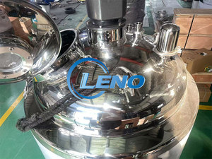 100 200 500 1000L Calefacción de vapor Refrigeración Acero inoxidable Agitador de doble camisa Tanque de mezcla Emulsionante Homogeneizador Tanque Mezclador - Product Image 5