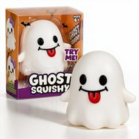 Jouets Squishy Halloween : Mini-ensemble de fantômes et citrouilles en silicone TPR, jouet anti-stress Kawaii, boîte de présentation souple, cadeau de fête