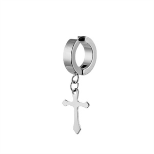 Pendientes de Cruz con Circonitas para Hombre, de Acero Inoxidable con Baño de Oro de 18k, Resistentes al Deslustre, de Moda - Product Image 2