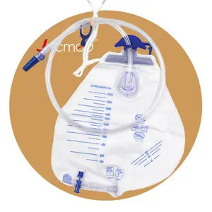 JCMED LATEX FREE With Anti-Reflux Chamber 2000ML Urinary Drainage Bag Urine Bags For Men