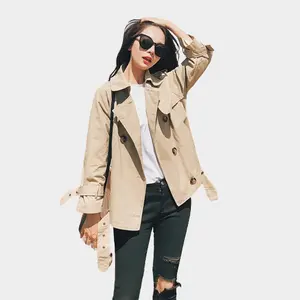 하이 퀄리티 사용자 정의 봄과 가을 여성 의류 디자이너 도매 파카 짧은 트렌치 코트