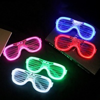 Lunettes LED Fluorescentes à Volets, Lunettes Lumineuses LED pour Concert, Accessoires de Soutien, Décoration de Fête du Nouvel An et d'Anniversaire