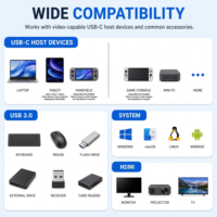 Hub USB C 3 en 1 de Alta Velocidad para MacBook y PC, Divisor y Convertidor HDTV 4K con Carga PD de 100W, Adaptador USB 3.0, Hub OTG