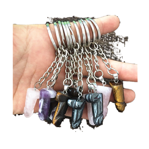 Llaveros con Mini Dildos Grabados de Cristal Tallado con Piedras Preciosas y Temática de Mascota con Serigrafía - Product Image 1