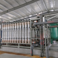 Système d'ultrafiltration industriel 150T haute capacité pour usine de traitement de l'eau, avec pompe PLC et membrane PVDF à fibres creuses, 50000L/heure