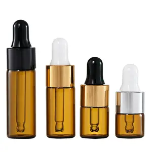 1ml 2ml 3ml 4ml 5ml 10ml serum cosmetic packaging transparent empty repair essential oil glass dropper bottle with color drop