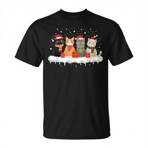 <b>Cat</b> Christmas T-Shirt With Santa <b>Cats</b> And <b>Gifts</b> Holiday Design For <b>Cat</b> <b>Lovers</b> Xmas <b>Gift</b> Wear - Product Image 2