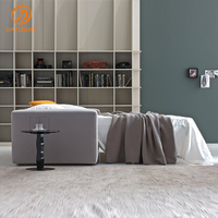 Canapé sectionnel moderne minimaliste et peu encombrant avec base basse, meubles de salon rembourrés en tissu texturé de qualité supérieure