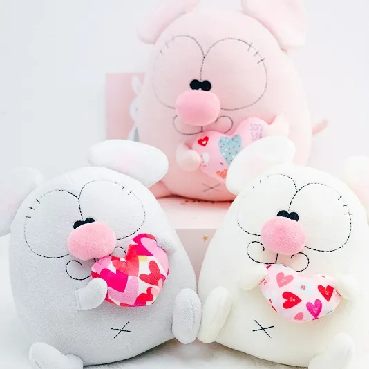 Metoo regalo di san valentino personalizzato all'ingrosso bambola d'amore carino peluche topo ratto bambola per accompagnare dormire