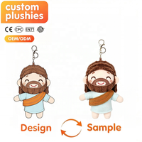 Porte-clés en peluche personnalisé Jésus, vente en gros, breloque de sac religieuse chrétienne, jouet en peluche doux et mignon pour enfants, cadeau de Noël