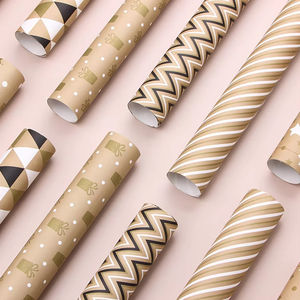 Venta al por mayor 80g papel de embalaje Kraft 43*300cm rollo de papel de regalo de embalaje de regalo personalizado de lujo - Product Image 1