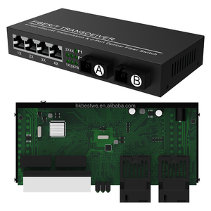 ตัวแปลงสื่อใยแก้วนำแสง3กม. 4RJ45 2SC แบบซิมเพล็กซ์โหมดเดียว10/100/1000Mbps - Product Image 3