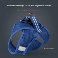 Harnais pour chat en maille polyester respirante avec réflecteur 3M, anti-évasion, boucle à dégagement rapide, hypoallergénique, durable pour la promenade des chiens