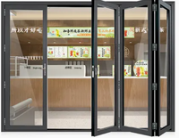 Pintu Lipat Kaca Aluminium Modern Anti Air, Isolasi Panas, Permukaan Lapisan Bubuk, Interior Eksterior Apartemen $100