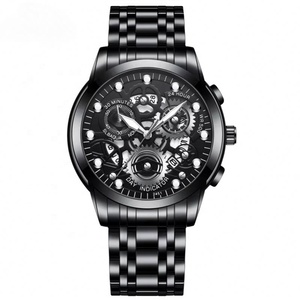 Nouvelle montre-bracelet chronographe étanche pour homme de qualité supérieure, 3 sous-cadrans, bracelet en acier inoxydable doré, montre à quartz de luxe pour les affaires - Product Image 2