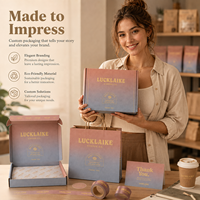 Boîte de conditionnement alimentaire pour café personnalisée avec structure en carton ondulé, design couleur ombrée, impression de boîte d'emballage avec logo