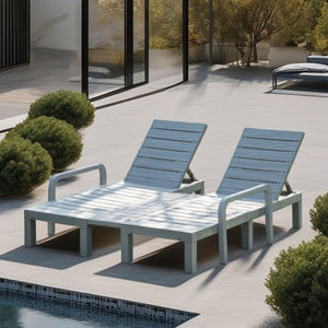 PP plastique Double inclinable réglable soleil salon étanche Patio plage antirouille empilable en plastique Chaise longue fauteuil - Product Image 3