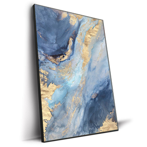 Peinture murale abstraite 3D de grande taille peinte à la main, toile encadrée, texture épaisse, <span class=keywords><strong>vague</strong></span> bleue de la <span class=keywords><strong>mer</strong></span>, plage blanche - Product Image 5