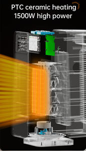 Radiateur soufflant PTC avec thermostat réglable, protection contre l'overheat et la basculation, télécommande, chauffage rapide, construction métallique, 800-899 pieds² - Product Image 4