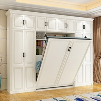 Lit Murphy moderne sur mesure, pliable, modulaire, taille Queen et King, lit mural dissimulé pour gagner de la place avec armoire et rangement