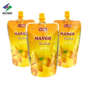 DQ PACK Custom Printed Resealable Packaging Pouch Stand Up Spout Pouch Packaging Mango Juice